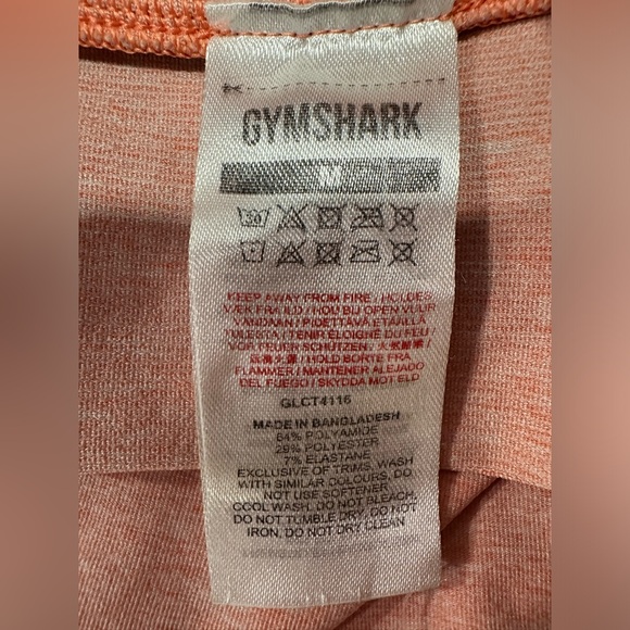 GYMSHARK  ADAPT MARL SEAMLESS LONG SLEEVE CROP TOP SIZE MEDIUM ORANGE - Picture 5 of 6